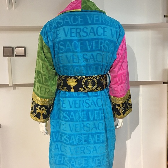 Versace multicolor baroque rainbow bathrobe - Picture 3 of 6